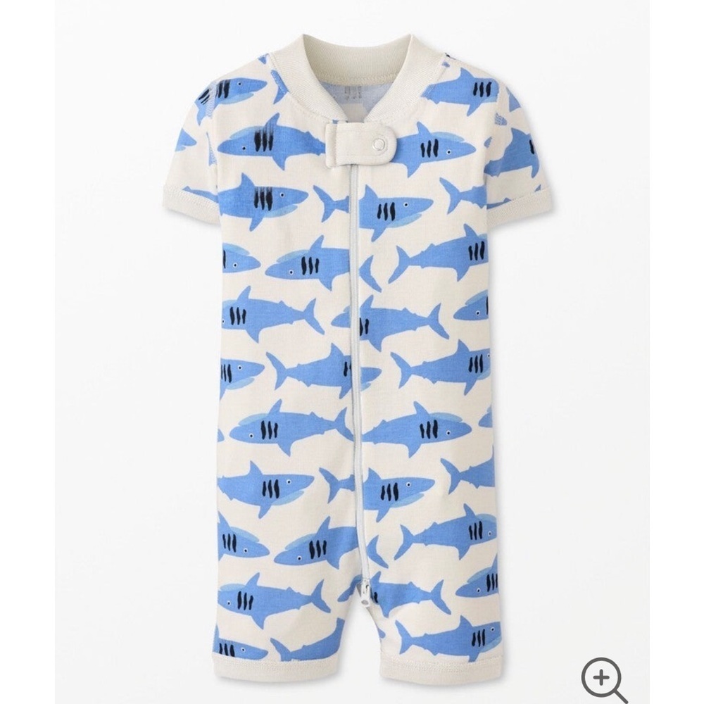 Hanna Anderson shark two way zip shortie zipper